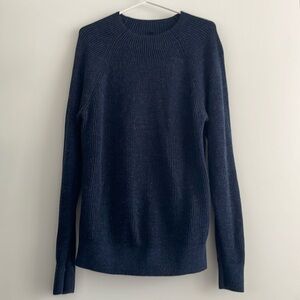 Uniqlo Washable Mid-Gauge Crew Neck Long-Sleeve Sweater - Navy (Large)